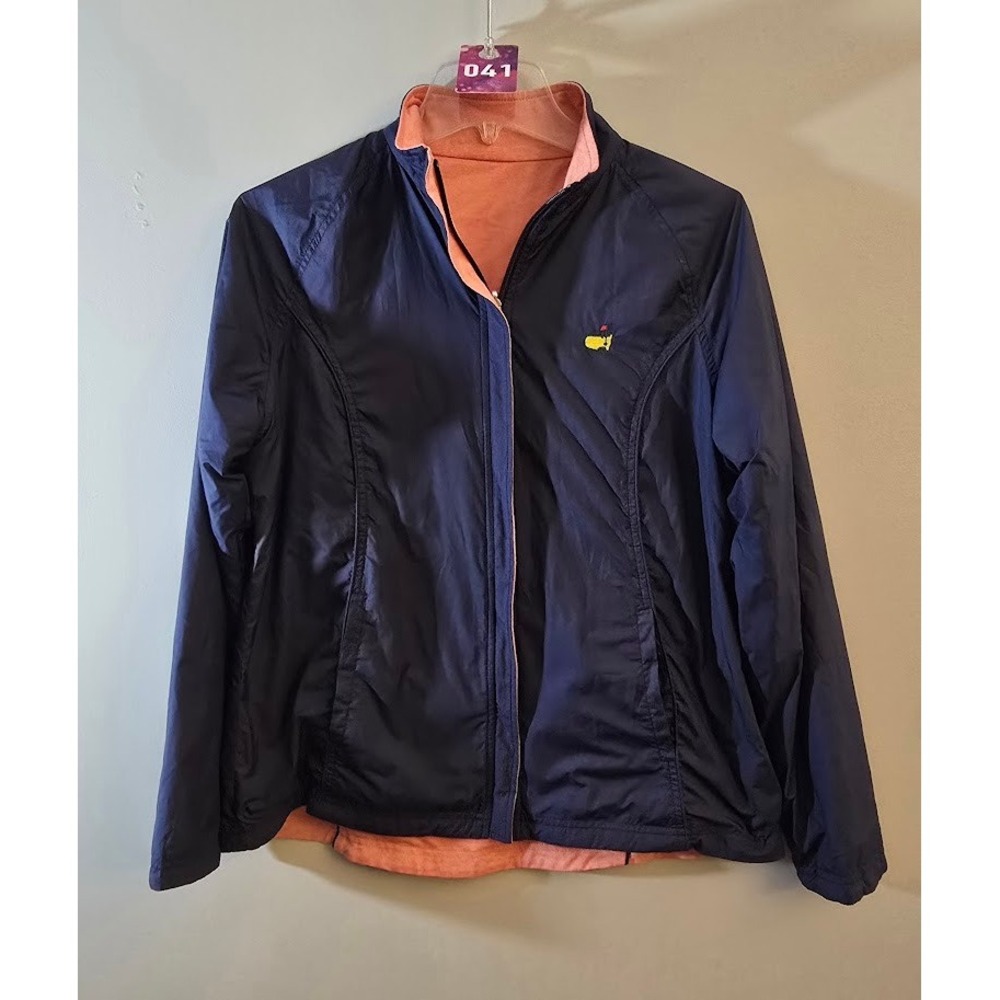 Magnolia Lane Tech Womens Masters Golf Reversible Jacket Navy Coral Full Zip M